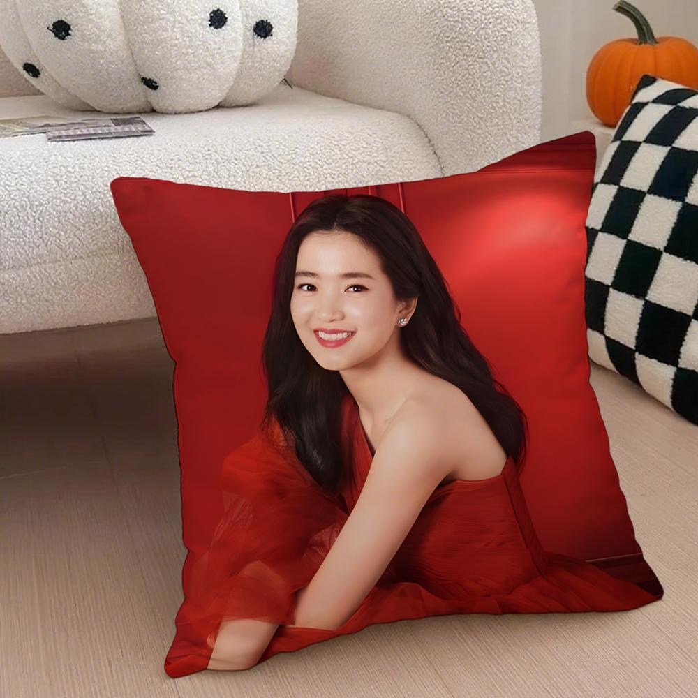 Talented Korean Beautiful Actress KKim Taeri Cushion Cover Throw Pillow Cover Hidden Button Durable Polyester Chair Cushion