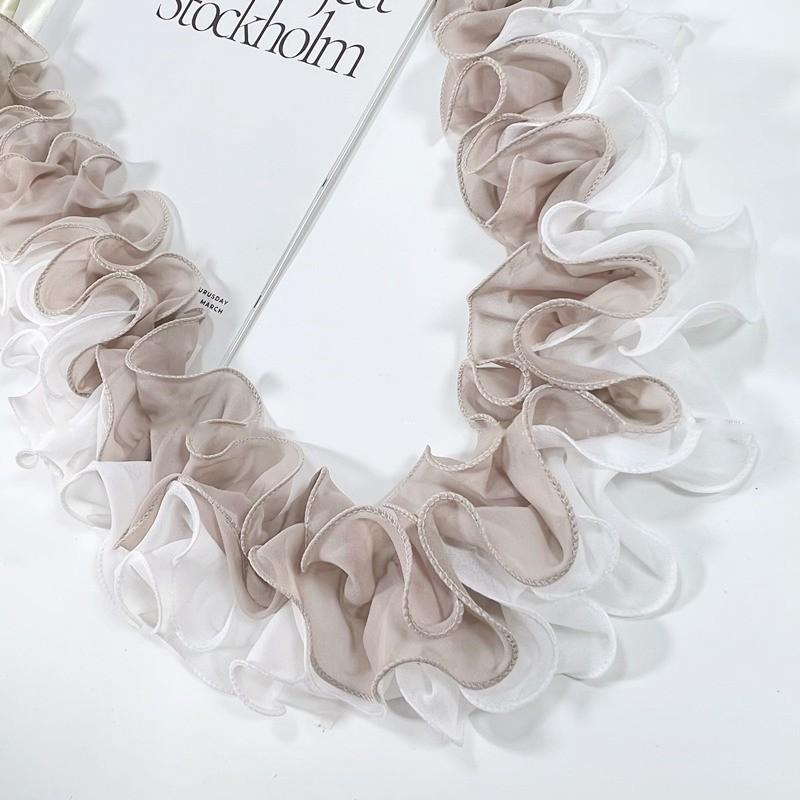 4-слойное S-образное плиссированное 3D шифоновое кружевное платье своими руками, длинная юбка, подол, отделка штор для дивана, швейный материал для украшения домашнего текстиля