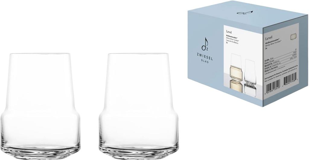ZWIESEL GLAS Level White Wine Tumblers, Machine-Made, Pair (m123913)