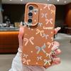 Color Bowknot Leather Texture Plain Color Shell for Samsung S25 Ultra S24 Fe S23 S22 A56 A16 A15 A55 A54 Soft Tpu Shockproof Lens Protection Case