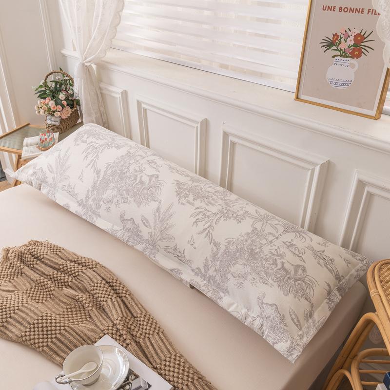 Двойная длинная наволочка из мытого хлопка, 1 шт., одинарная удлиненная наволочка для пары подушек, бытовая наволочка для одной подушки