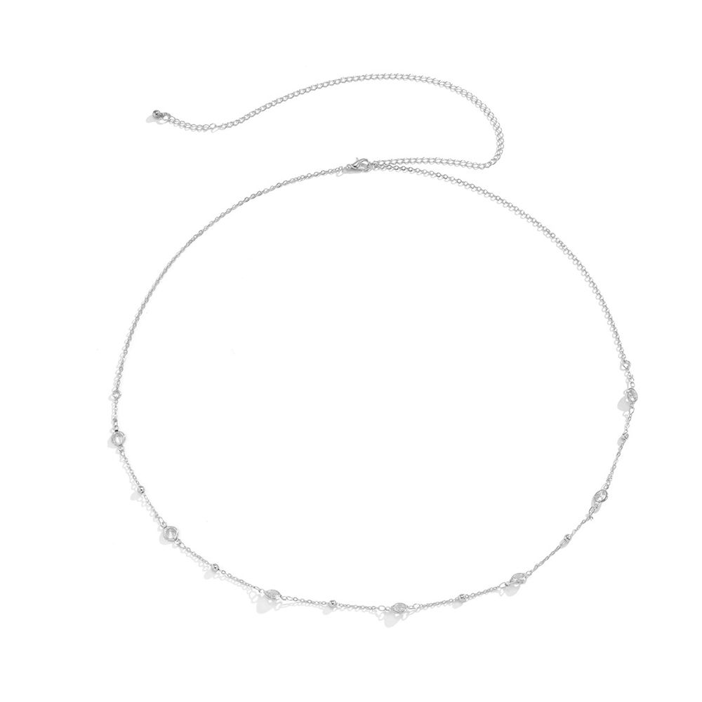 Retro Rhinestone Fashion Metal Simple Female Belt Sexy Waist Chain Korean Style Belt Dress Ornament