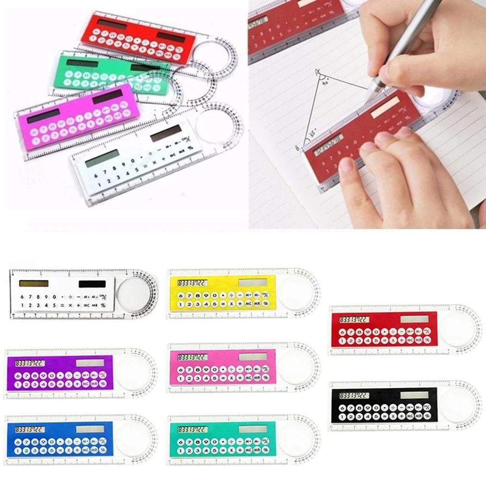 Colorful Childrens Tool Portable Digital Caliper Calculator Ruler Office Stationery Solar Energy Calculator