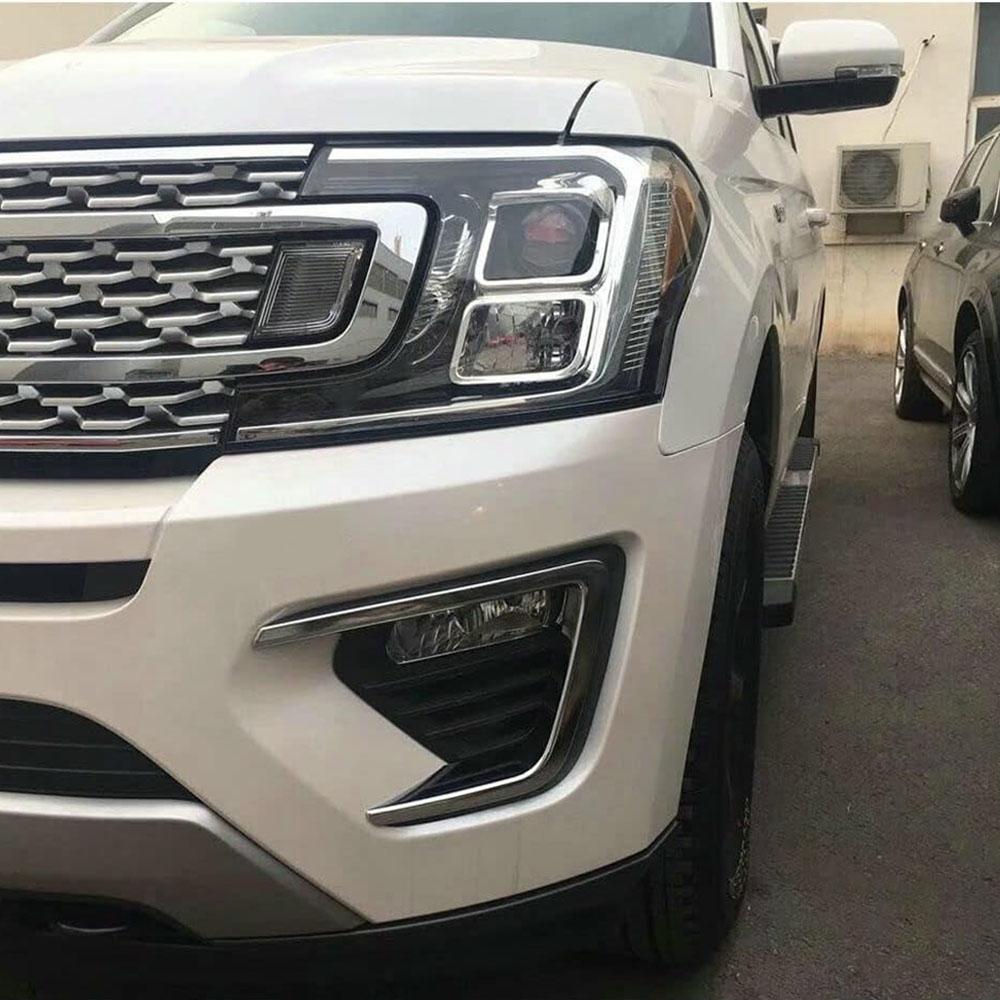 2x Chrome Front Fog Light Lamp Cover Trim For Ford Expedition 2018-2021 XLT MAX