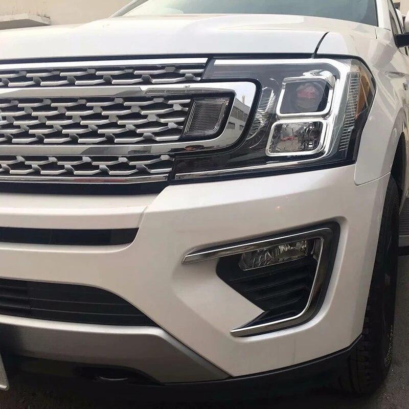 Стайлинг автомобиля ABS хром внешний передний противотуманный фонарь крышка лампы декоративная наклейка отделка 2 шт. для Ford Expedition 2018