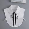 Fashion  Front Tie White Fake Collar for Women Stand Detachable Collar Fake Girls Vintage Lace Ladies False Blouse Collar