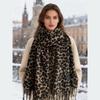 Vintage Leopard Print Scarf, Stretchy 70 To 200cm Long Fashion Scarves for Women, Retro Animal Pattern Wrap Shawl, Soft Warm Accessory