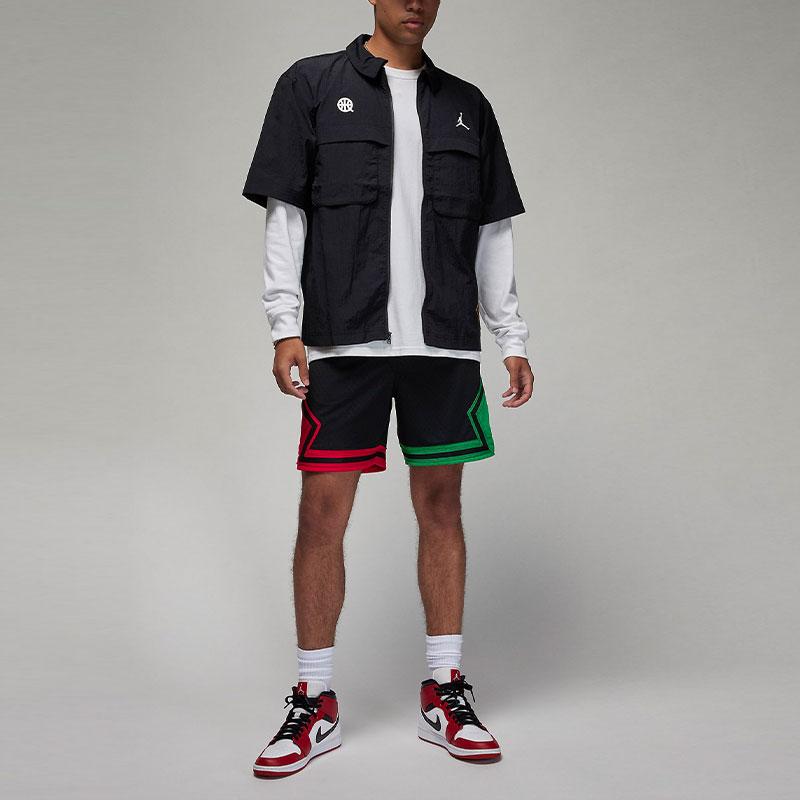 Jordan Quai 54 Рубашка с коротким рукавом и квадратным вырезом с логотипом Мужские топы Черные FJ6989-010