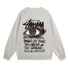 Unisex Streetwear Letter Print Fleece Cotton Sweatshirt Loose Fit Round Neck Long Sleeve Winter Daily Wear
