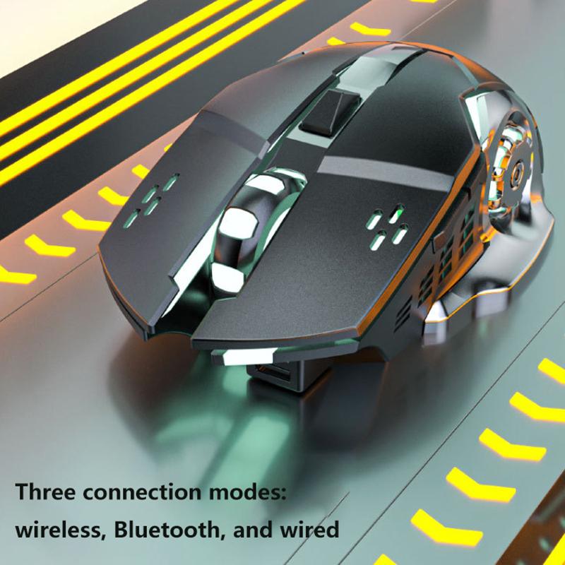Игровая мышь для киберспорта, проводная, беспроводная, Bluetooth, бесшумная, для офиса, студентов, унисекс, 2.4G, оптическая мышь «три в одном».