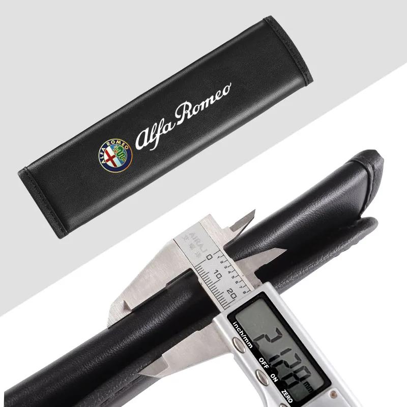 Car Stickers For Alfa Romeo Car Leather Headrest Pillowcase Seat Belt Shoulder Pad For Alfa Romeo 4C 159 Spider Giulia Giulietta