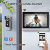 1080P Wireless Video Doorbell Camera with Monitor TY APP WiFi 7 Inch Touch Screen Video Door Phone