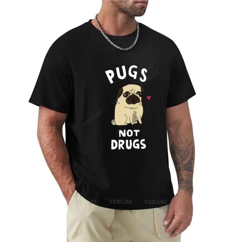 Tshirt Unisex Summer Tees Pugs Not Drugs Tshirt Vintage T Shirt Black T Shirts Plus Size Tops Unisexs Workout Shirts
