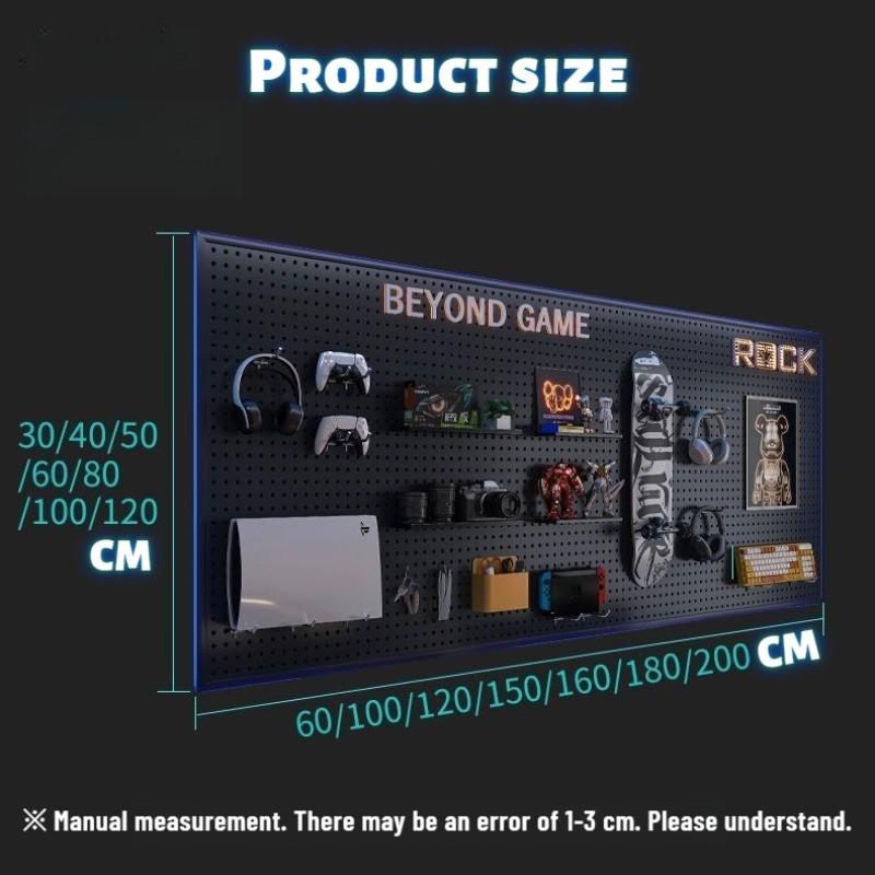 Магнитное притяжение металлическая перфорированная доска большого размера настенная перфорированная доска с отверстиями утолщенная стойка для хранения крючков