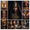 Egyptian Diamond Painting New 2024 Girl Diy Full Square Round Drill Rhinestone Embroidery African Women Mosaic Cross Stitch Kits Wall Decor