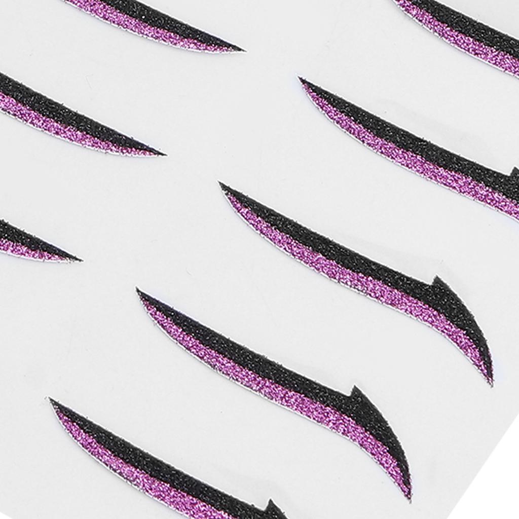 Цветные многоразовые водостойкие самоклеящиеся наклейки для век Eyeliner Stickers для свадеб, танцевальных вечеринокФиолетовый