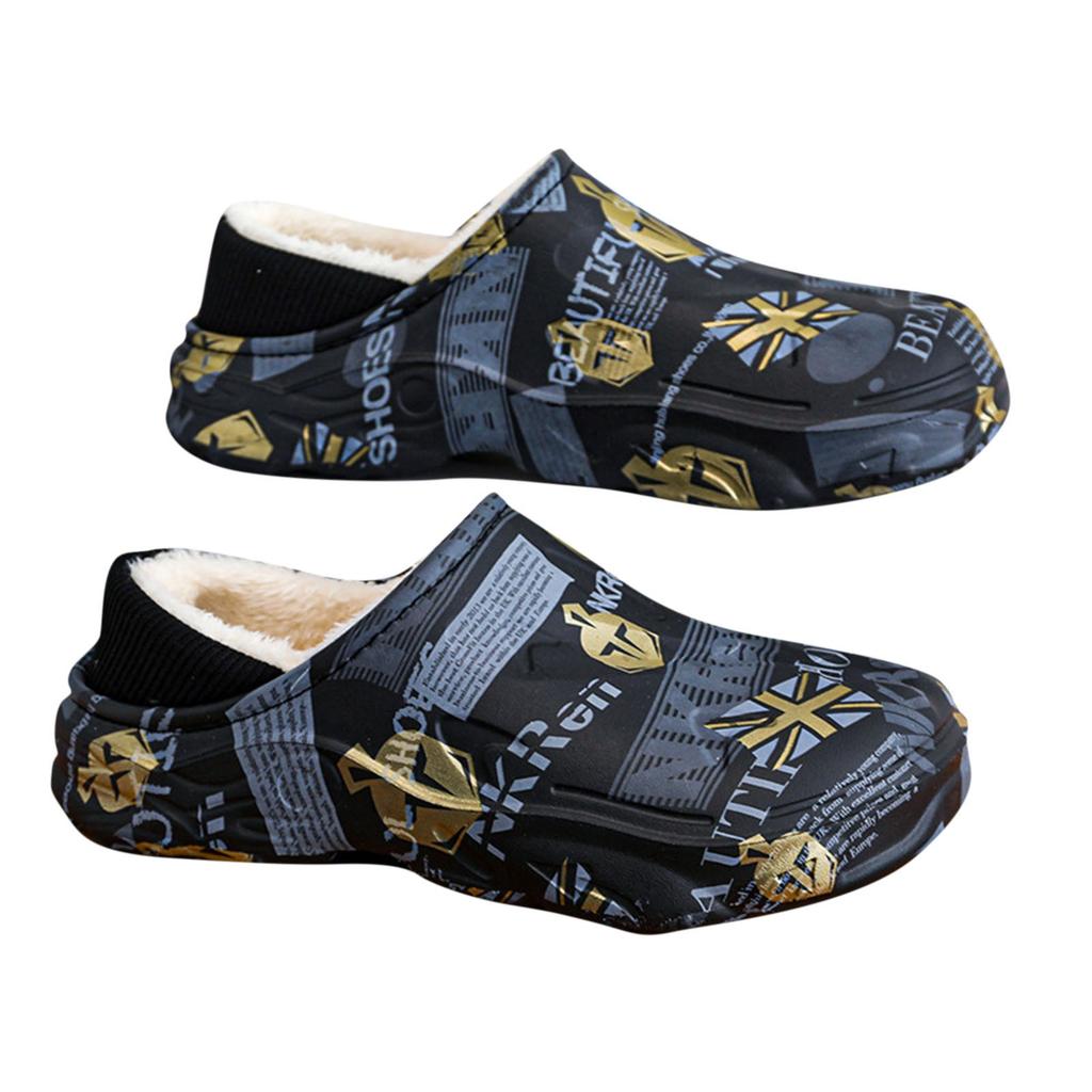 Мужские зимние домашние теплые модные хлопковые тапочки