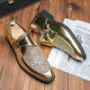 Fashion Shoes Men Casual Man Men's Summer Shine Gold Dress Patent Leather For Mens Gold Moccasins Business Pointed Bussiness Luxury