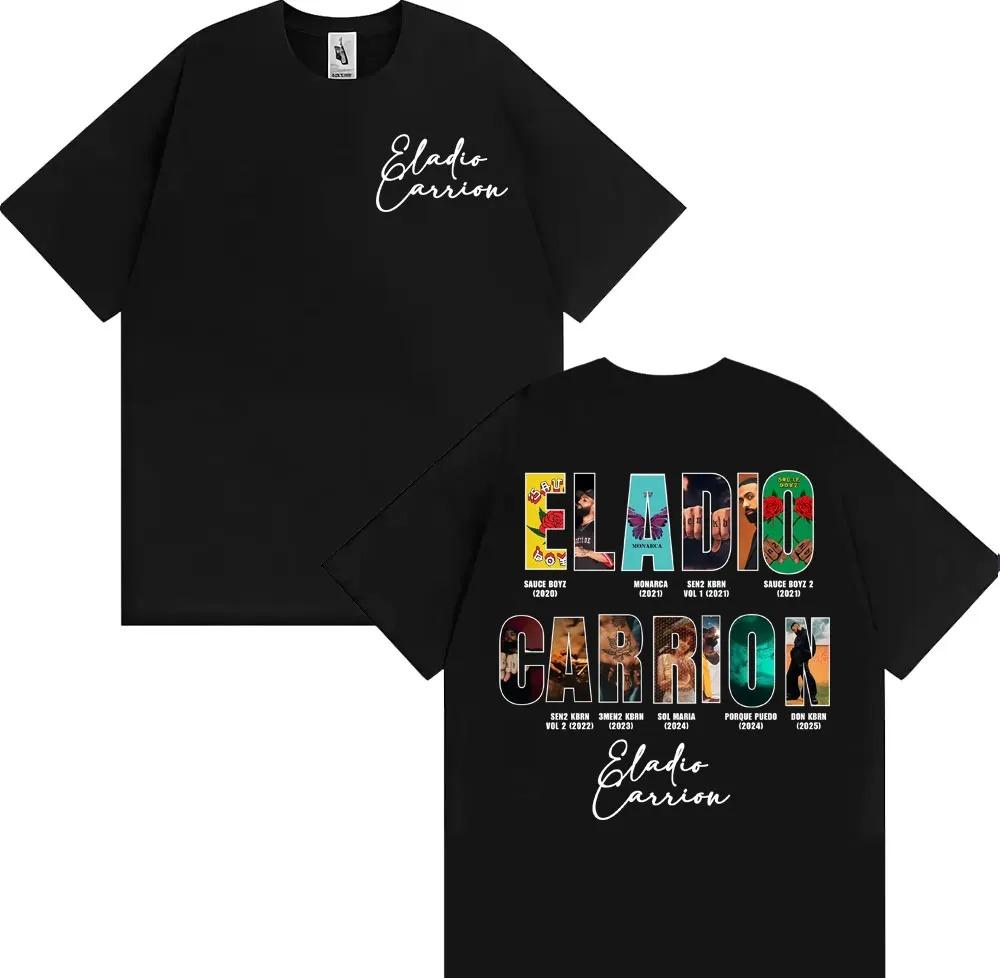Rapper Eladio Carrion New Album Global Tour Mercah TShirt Cover Poster Graphic Print Men Women Hip Hop Tee Loose Oversized Tops