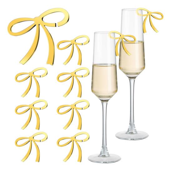10 шт. бантики для напитков акриловые маркеры для напитков многоразовые бантики для бокалов вина для вечеринок девичник свадьба