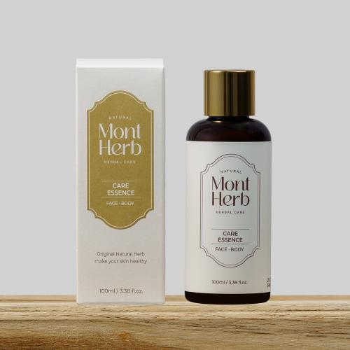 Montherb Basic Recommended Set For Severe Skin Problems 4 Types Care Essence 100ml + Soothing Booster 150ml + Ato Cream 160ml + Essence Balm 18g