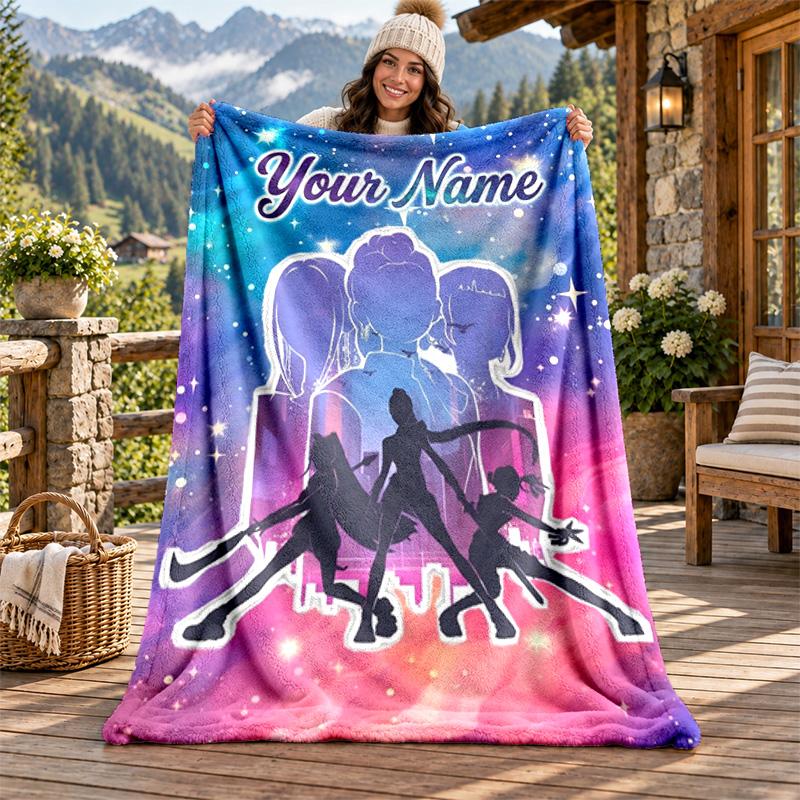 Kpop demon hunters Custom Name Flannel Blanket Personalized Soft Warm Plush Throw Blanket Customized Gift for Family Friends