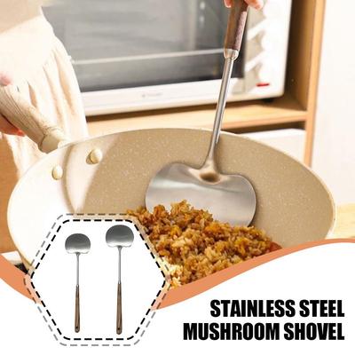 Лопатка для грибов из нержавеющей стали с длинной ручкой, нескользящие аксессуары, кухонное оборудование, защита от ожогов U I2M0