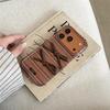 Maillard Brown Stripe 3D Bowknot Phone Case for iPhone 17/16 Pro Max/15/14 for Women