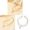Geometric Shell Pendant Necklace Layered Chain With Alloy Charm For Casual Summer Wear