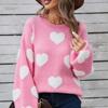 Женская повседневная мода круглый вырез воротничок сердечко свитер трикотажная нижняя рубашка