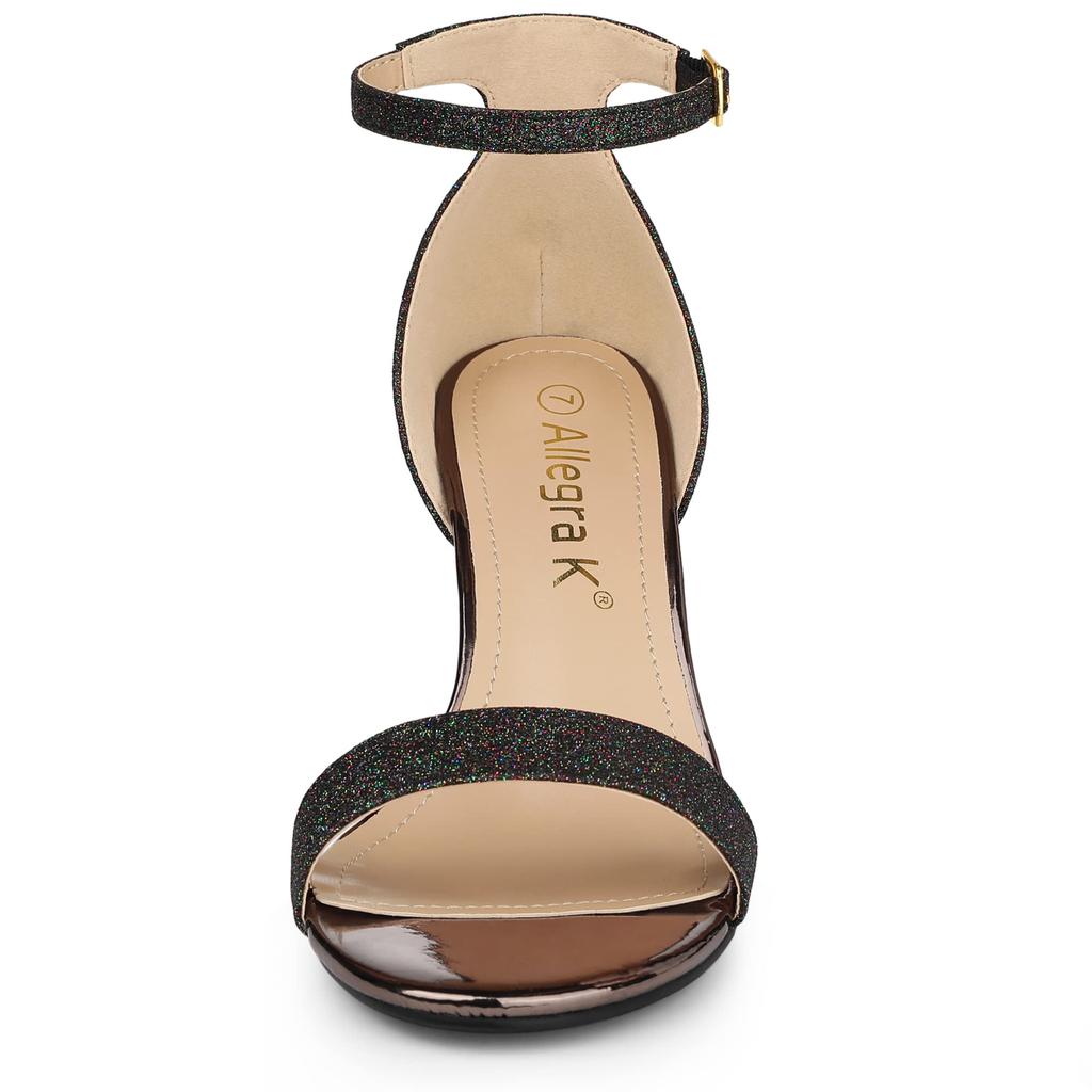 Allegra K Women's Ankle Strap Sandals, High Heel, Stiletto Heel, Black, Size 24.0cm