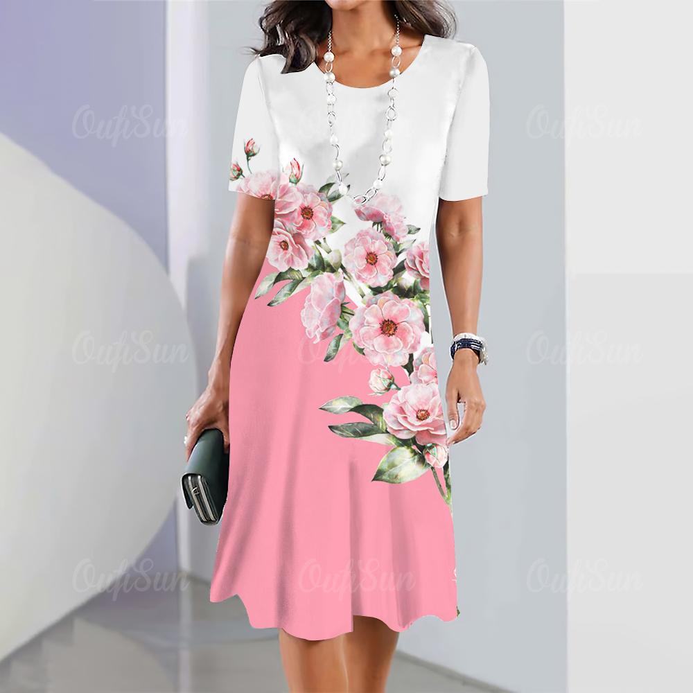 Butterfly & Floral 3D Print New Women's Dresses Plus Size Female Summer Dress
