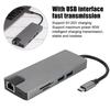 Ethernet Type-C Hub to USB 3.0 x 2 HDMI Memory Card Reader Office Accessories for Notebook Black