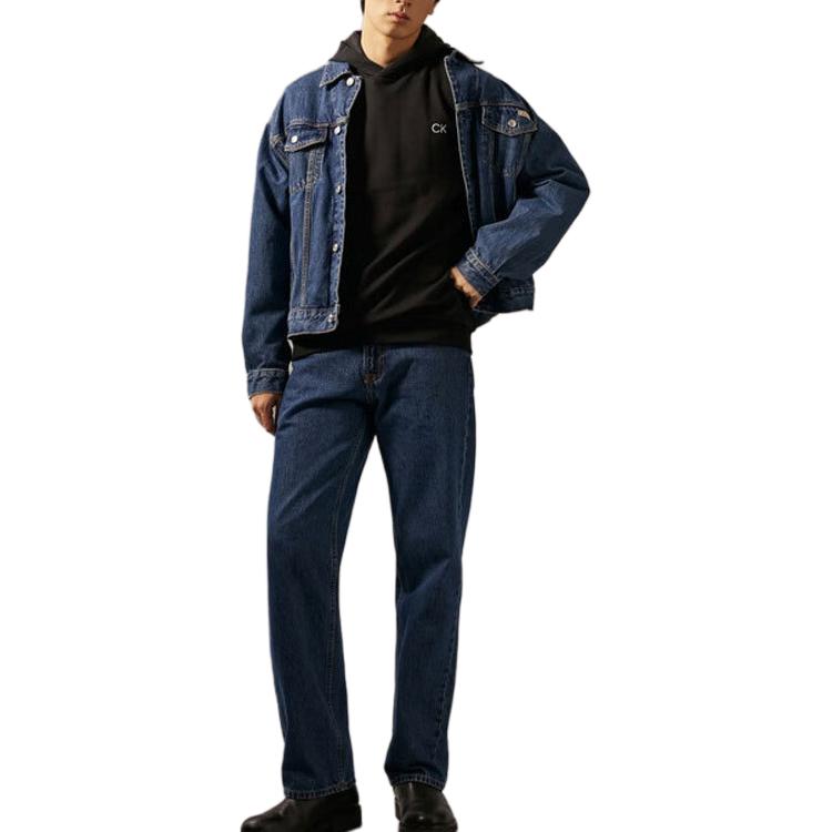 Calvin Klein Толстовка с капюшоном и длинными рукавами с логотипом-буквой Мужская толстовка Черный 40QC404-BAE