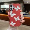 Серый чехол с принтом бабочки, противоударный, мягкий, из ТПУ, для iPhone 16 Pro Max, 15 Pro, 14, 13, 12, 11, защита линз, матовая кожа, текстура, тонкий бампер