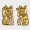 Ювелирные изделия Lucky Cat Кошка-правая рука Lucky Cat Украшение Lucky Feng Shui Ящик для пожертвований Gold (S-SIZE Золотой) Поднятый/Керамика_Счастливый (jw_S