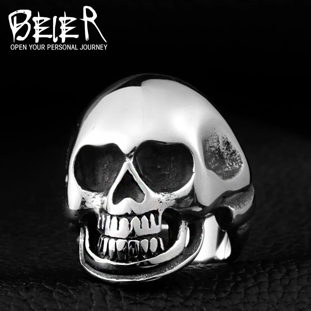 Beier, новый магазин, кольцо из нержавеющей стали 316L с загадочным портретом, ретро-узором, кольцо с черепом, байкерское ювелирное изделие высокого качества LLBR8-674R