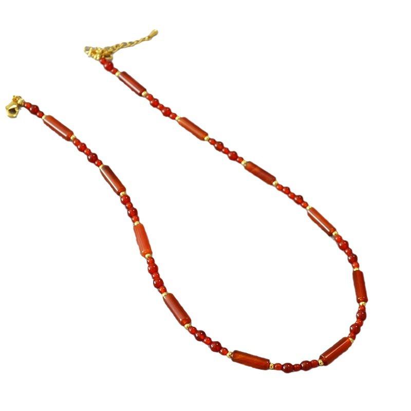 Модный тренд ретро новый китайский агат ожерелье женщины легкий роскошный темперамент высокий смысл ожерелье ключица цепь женщины