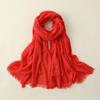 Женский хлопково-льняной художественный однотонный шелковый шарф, пляжный шарф для защиты от солнца, длинный марлевый шарф в японском стиле