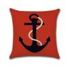 Anchor Series Cushion Cover Sea Style Ship Anchor Cotton Linen Pillow Case Boat Decorative Pillowcase Funda De Almohada Zt126