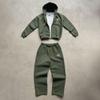 2026 Unisex Fashion Casual Tracksuit Fleece Hooded Pullover Printed Wide Leg Pants Set