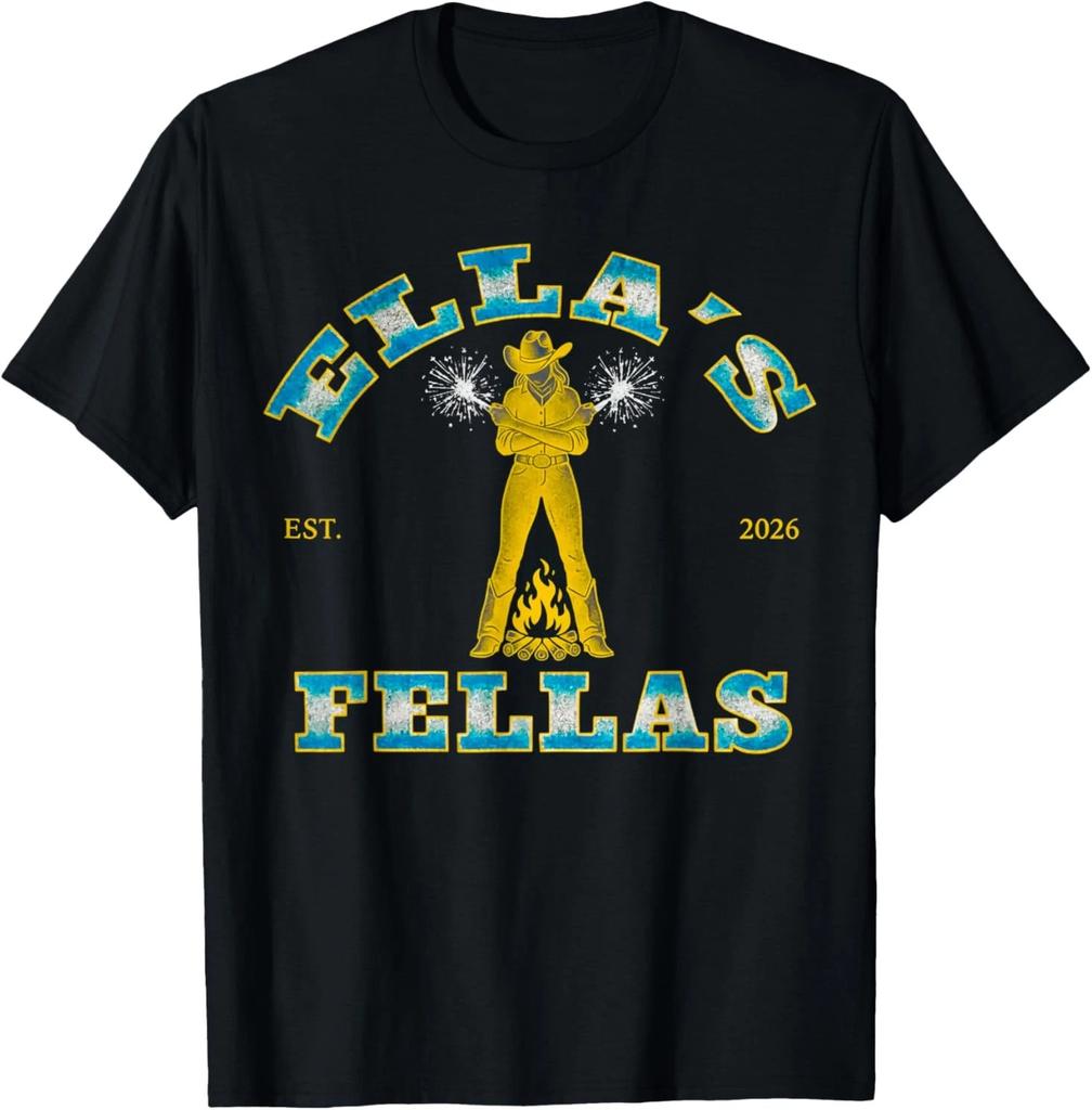 Ellas Fellas Винтажная парная футболка для команды Мужчины Женщины