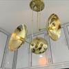 3 Light Sputnik Chandelier Mid Century Modern Polished Brass Pendant Light Fixtures