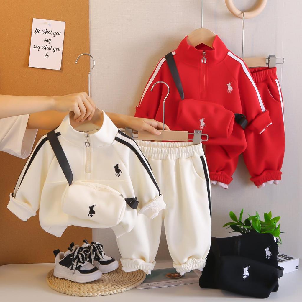 Boys' Embroidered Autumn Two-Piece Sportswear Set - 2025 New Style