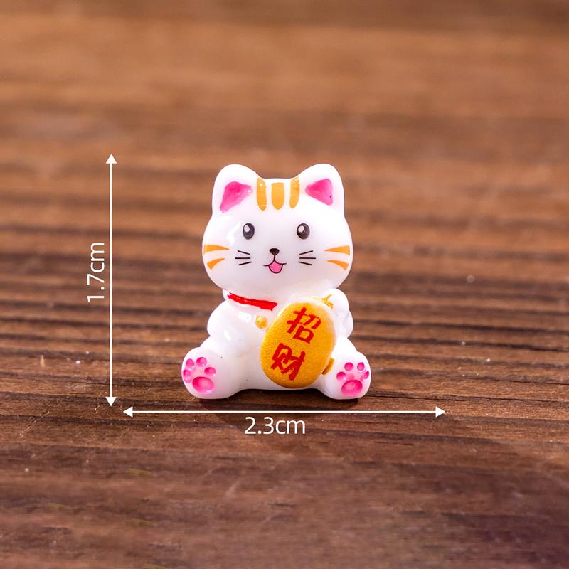 Мини Lucky Fortune Cat Миниатюрные ландшафтные аксессуары Автомобильные декоративные украшения Уличное украшение для сада своими руками