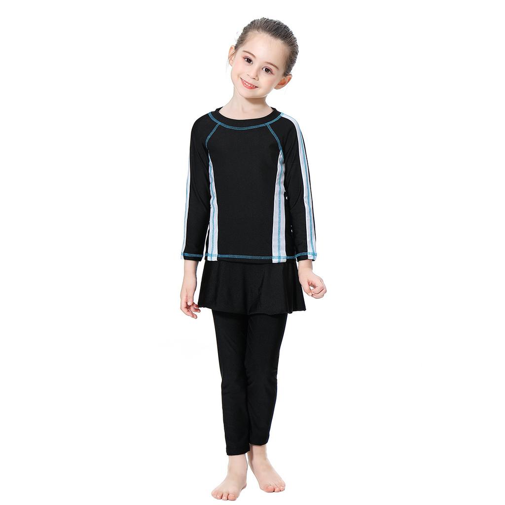 Three-Piece Swimsuit Girls Long Sleeve Full Cover Swimming Suit For Kids Muslim Swimwear Baby Children Swimming Bathing Suit