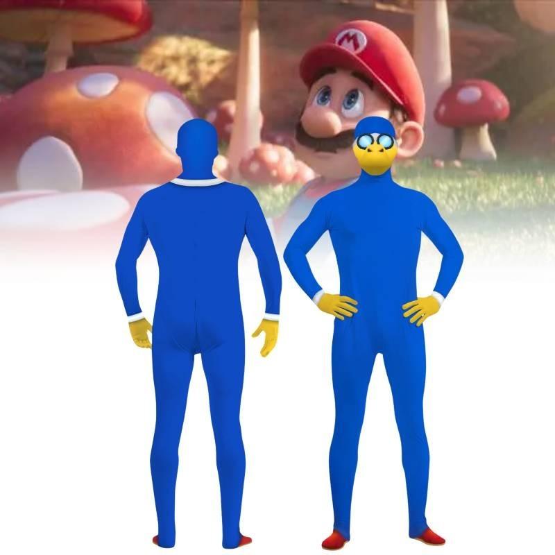 Colorful Long Sleeve Super Mario Jumpsuit 3d Printed Cosplay Outfit For Halloween Fun