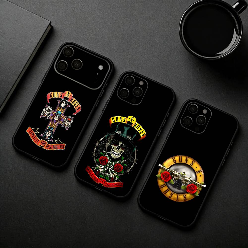 Чехол для телефона Band G-Guns-S N R-Roses Силиконовый Мягкий Для IPhone 17pro 16 15 14 13 12 11 X XR Plus Pro Max Plus