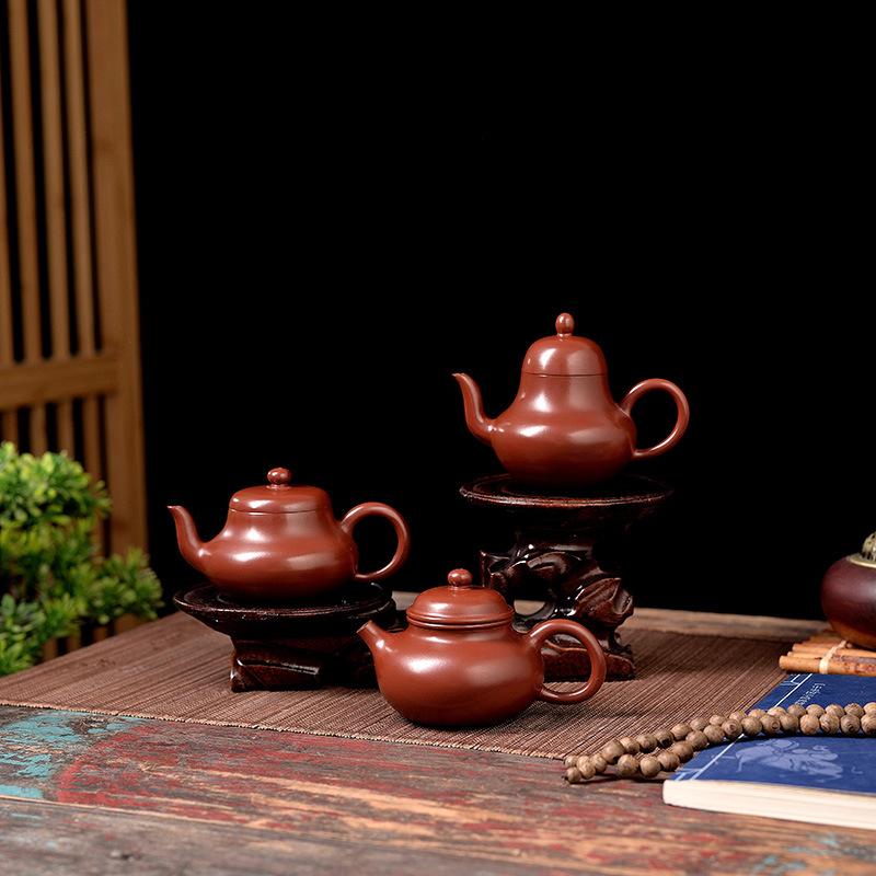Master Pure Handmade Chaozhou Hand Pulled Zhu Clay Pot Zisha Pot Kung Fu Tea Set Rongtian Junde Siting Water Mill Tea Breaker