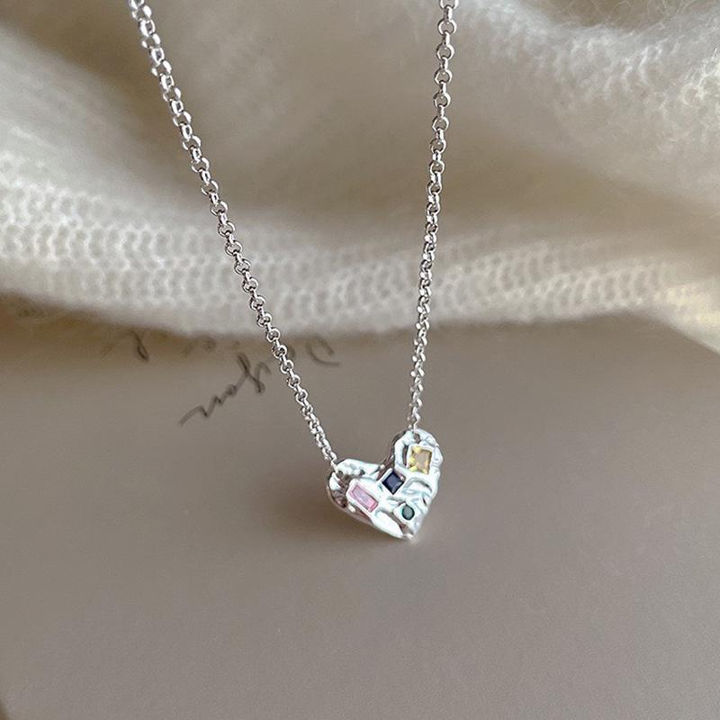 VENTFILLE 925 Sterling Silver Colorful Zircon Kpop Beads Charm Necklace for Women Girl Lucky Choker Jewelry Dropship